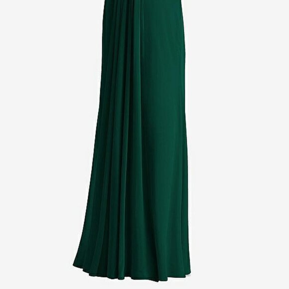 After Six 6815.Shirred Sash Cowl-Back Chiffon Trumpet Gown..Hunter Green...Sz 6 - Picture 4 of 6